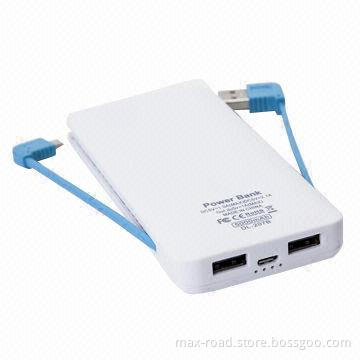 Universal Portable Battery Charger, 5000mAh with Integrated USB/Micro USB for Smartphone and Table